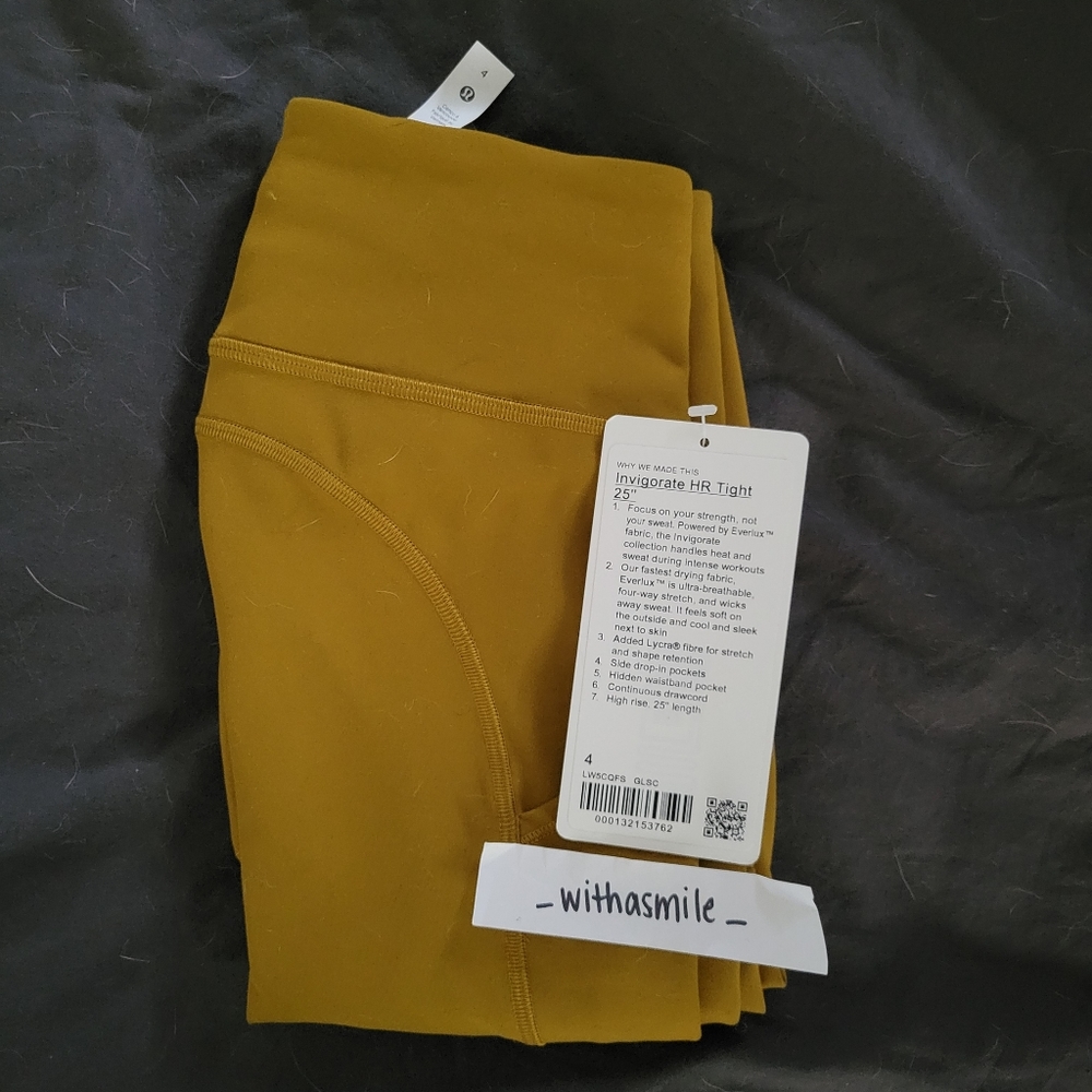 NWT Lululemon Invigorate Tights in Gold Spice (4)